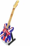 Deco Gifts Rolling Stones mini gitara 1:4 &ndash; rankų darbo, kolekcinė, su stovu, fanams