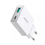 Įkroviklis Joyroom Super Slim (TCF14) (1xUSB-C;1xUSB 3A 20W) baltas