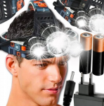 LED pakraunamas galvos žibintuvėlis, IPX-44
