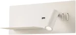 8W + 3W LED sieninis &scaron;viestuvas BROOK, baltas, 3000K, &scaron;viesos kampas 120&deg;, skaitymo &scaron;viestuvėlio - 20&deg;, su USB, 01-2983