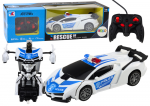 Lean Toys Nuotolinio Valdymo Policijos Automobilis-Transformeris 2in1 su &Scaron;viesomis ir Garsais