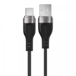 Acefast C11-04 USB-A - USB-C 3A kabelis 1.2m Magnetic Braid - juodos spalvos