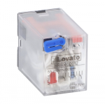 Lovato Electric Pramoninė relė su LED indikatoriumi ir mechaniniu mygtuku, 24VDC valdymas, 4C/O, 5A, skirta HR6XS4.. lizdams