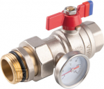 Ferro Rutulinis vožtuvas su vidine-vidine jungtimi, drugeliu, srieginė jungtis, termometras, 1, F-Power