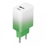 Setty charger USB + USB-C 20W LSIG-AC-20 mint-baltas gradient