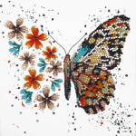 Abris Art Mini karoliukų siuvinėjimo rinkinys &bdquo;Tigro sparnai&ldquo;, 15&times;15 cm, Preciosa