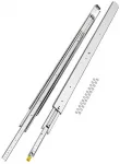 Sunkiųjų stalčių bėgeliai, pilno i&scaron;traukimo, rutuliniai, spintelėms, 1540 mm, su užraktu, tvirti, ilgalaikiai, patikimi