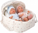 Arias kūdikiai dvynukai lėlės su balta ne&scaron;ykle, 26 cm
