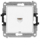 Karlik Elektrotechnik IGKBO-1 ICON Vieno kompiuterio lizdo mechanizmas 1xRJ45, kat. 5e, 8 kontaktų, be apra&scaron;ymo lauko baltas IGKBO-1