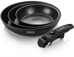 Haeger PA-C04.021A Easy Fit Pans frying pan set with removable handle 3pcs