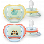 Philips Avent - Ultra air soother, Nighttime, 0-6m, light mėlynas/light žalias