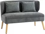 Koduva 2 vietų sofa su sparnų tipo atlo&scaron;u, pilka, 117 x 65 x 78,5 cm