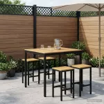 Sodo Baro Stalas Balta ir juoda 110 x 108,5 x 105 cm