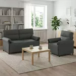 Sofa Sofos komplektas 2 vnt. Tamsiai pilka Audinys