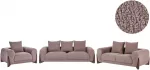 Sofa Beliani 6 asmenų svetainės baldų komplektas VINLIDEN rudos spalvos boucle audinio