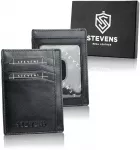 Plonas odinis kortelių dėklas STEVENS, juodas D40039