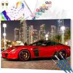 Tapyba pagal numerius su rėmu 40 x 50 cm &bdquo;Raudona Auto Supercar&ldquo; TP12