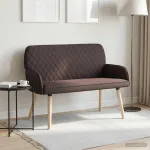 Dvivietė sofa su medžio masyvo kojelėmis 2 vietos Tamsiai rudas