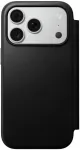 NOMAD odinis dėklas IPHONE 18 Pro/17 Pro, suderinamas su MagSafe (Modern Leather Folio ECCO Leather) juodas