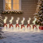Kalėdų elnias 6 vnt. 160 LED &Scaron;ilta balta 33 x 12 x 55 cm