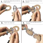 Seleware sūpynių tvirtinimo virvė hamakui - reguliuojama virvė sūpynėms su karabinu, pakabinama kėdės pakaba, i&scaron;laiko 453 kg, sūpynių pakaba medžiui, skirta žaidimų aik&scaron;telės sūpynėms, hamakui, jogai, 150 cm