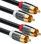 Deleycon 0.5m Stereo Audio Rca Kabelis, 2x Rca Ki&scaron;tukai, Juodas