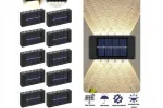 Saulės energijos lauko sieninis &scaron;viestuvas su 12 led ir jutikliu