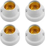 Powice 4 vnt. E27 prisukamas lemputės laikiklis E27 universalus lempos lizdo adapteris Led lempoms, baltas