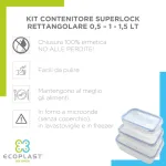 Ecoplast 3 skaidrių indų rinkinys, sukraunami ir sandarūs, idealūs maisto laikymui ir konservavimui su maksimalia apsauga. Talpa 0,5 l, 1 l, 1,5 l