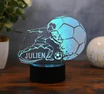 Optechvisual futbolo lempa su pasirinktu vardu - naktinė lemputė berniukams su norimu vardu, pritemdoma, valdoma lietimu, dovanos idėja vaikams, futbolininkams, vaikų kambariui, futbolo dekoracija, skaitymui