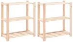 Lentynos daiktams, 2vnt., 80x38x90cm, pu&scaron;ies masyvas, 3 auk&scaron;tų