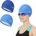 Wzhtuzi vaiki&scaron;ka plaukimo kepuraitė, 2 vnt. pakuotė, patogi, elastinga ir vandeniui atspari plaukimo kepuraitė vaikams, mergaitėms, berniukams, moterims, vyrams, unisex plaukimo kepuraitė