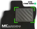 Mtc Automotive Ford Focus I 1998&ndash;2004 (taip pat Sw) pritaikyti juodi automobiliniai kilimėliai su ovaliu tvirtinimu, neslystantys, su sustiprintu guminiu kulno padu