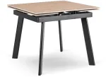 Mebel Elite I&scaron;skleidžiamas stalas LARES, keraminis stalvir&scaron;is, 90&ndash;150 cm, ąžuolo ir juodos spalvos