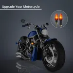 Justech 4 x universalūs motociklų posūkio signalai, dienos &scaron;viesos, mikro indikatoriai, mini indikatoriai, didelio na&scaron;umo lemputė, motociklų gabaritinė lemputė 10 W, oranžiniai vandeniui atsparūs motociklų posūkio signalai