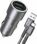 Jsaux Automobilinis Usb įkroviklis 36w/12v Dual Qc3.0 Greitas įkrovimas Usb-c 1 m