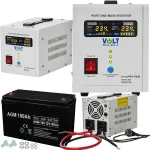 Volt Polska Avarinis maitinimas avarinis maitinimo &scaron;altinis ups katilui co 800e 12v + 100ah agm
