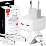 Alogy 2x usb-c tinklinis telefono įkroviklis, galingas, greitas 35w + c tipo pd 1m kabelis