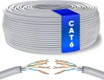 Mr. Tronic 25 m ethernet tinklo kabelis cat 6, lan tinklo kabelis greitam ir patikimam internetui, awg24 masės kabelis cat 6, bulk kabelis 1 gbps, 250 mhz, utp cca (25 metrai, pilkas)