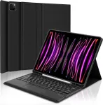 Iveoppe klaviatūra, skirta ipad pro 12.9 su jutikliniu kilimėliu, dėklas su klaviatūra, skirtas ipad pro 6-osios/5-osios/4-osios/3-iosios kartos, bluetooth qwertz magnetinė klaviatūra, skirta ipad 12.9 colių (6/5/4/3) 2018&ndash;2022, juoda