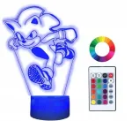 3D Moon Lamp 3d Led lempa "sonic" - 16 spalvų, Usb, nuotolinio valdymo pultelis