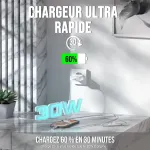 30w greitasis įkroviklis, suderinamas su Google Piexl 9 Pro Xl/9/8a/8 Pro/8/7 Pro/7/7a/6 Pro/6, Usb C įkroviklis, maitinimo ki&scaron;tukas, adapteris su 1.5 m Type C laidu