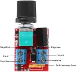 Variklio valdymas Mini nuolatinės srovės variklio valdymas Pwm 3v/6v/12v/24v/35v greičio reguliatorius 5a