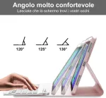 Occtingkind klaviatūra, skirta Ipad Mini 8.3 colių, dėklas su klaviatūra, skirtas Ipad Mini 6/7 kartai, magnetinė bluetooth Qwerty itali&scaron;ka klaviatūra, skirta Ipad Mini 6/7 Gen 8.3 colių 2021/2024, rožinė