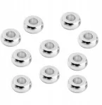 MIC Žalvario karoliukai, padengti sidabru 925, 4x1.5mm, skylė 1.5mm 10vnt