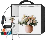 Emart foto studijos &scaron;viesdėžė, 30 x 30 x 30 cm foto dėžė fotografijai, foto studijos rinkinys, 120 led lempučių ir 6 vandeniui atsparūs fonai produktų fotografijai, papuo&scaron;alams ir smulkiems daiktams