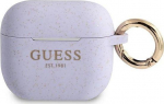 Guess apsauginis dėklas GUA3SGGEU silikoninis blizgus, skirtas AirPods 3 purpurinis