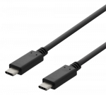 DELTACO USB 2.0 USB-C - USB-C krovimo kabelis, 3A, 3m, juodas / USBC-2003