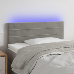 Galvūgalis su LED, &scaron;viesiai pilkas, 80x5x78/88cm, aksomas