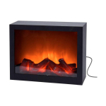 BigBuy Elektrinis židinys LED ap&scaron;vietimu juodas 29x23 cm